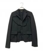 COMME des GARCONSコムデギャルソン）の古着「カッティングデザイン エステルジャケット」｜ブラック
