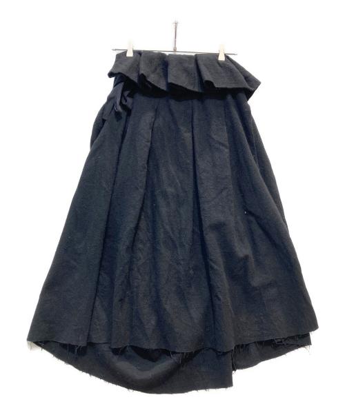 TAO COMME des GARCONS（タオ コムデギャルソン）TAO COMME des GARCONS (タオ コムデギャルソン) ウール縮絨ラップスカート ブラック サイズ:Ｓの古着・服飾アイテム
