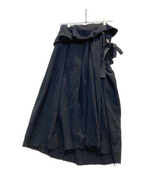 TAO COMME des GARCONS（タオ コムデギャルソン）TAO COMME des GARCONS (タオ コムデギャルソン) ウール縮絨ラップスカート ブラック サイズ:Ｓの古着・服飾アイテム
