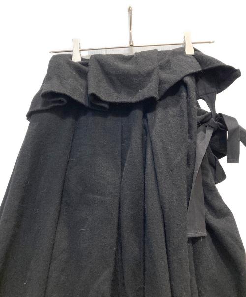 TAO COMME des GARCONS（タオ コムデギャルソン）TAO COMME des GARCONS (タオ コムデギャルソン) ウール縮絨ラップスカート ブラック サイズ:Ｓの古着・服飾アイテム