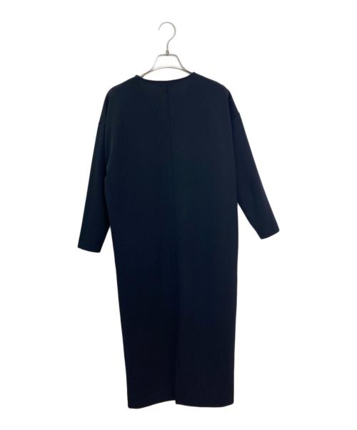 BLENHEIM（ブレンヘイム）BLENHEIM (ブレンヘイム) ニットジョーゼットVネックワンピース ブラック サイズ:Mの古着・服飾アイテム