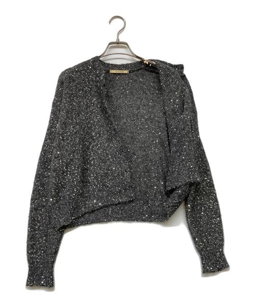 Curensology（カレンソロジー）Curensology (カレンソロジー) スパンコールショートカーディガン ブラック サイズ:Fの古着・服飾アイテム