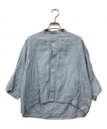 MACPHEE（マカフィー）の古着「リネンシャーティング クロップドシャツ」｜ブルー