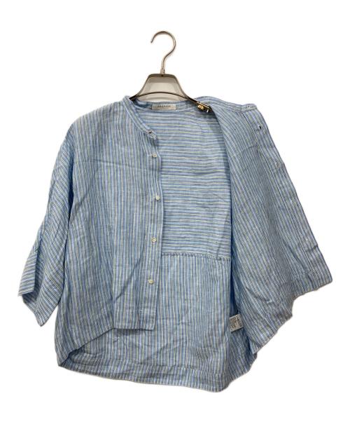 MACPHEE（マカフィー）MACPHEE (マカフィー) リネンシャーティング クロップドシャツ ブルー サイズ:36 未使用品の古着・服飾アイテム