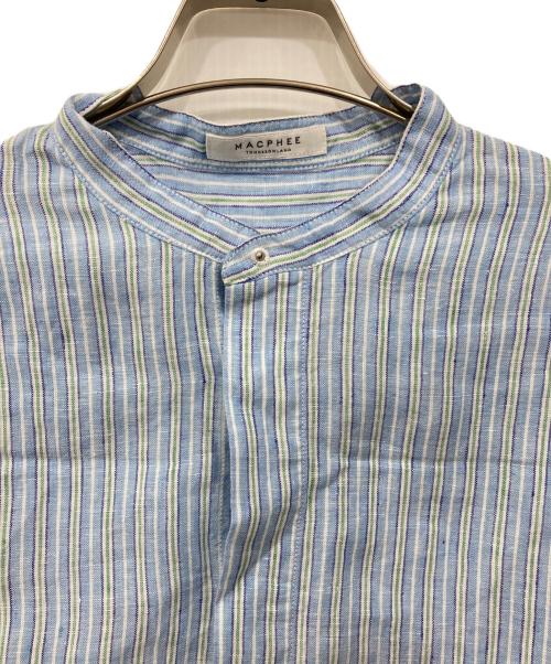 MACPHEE（マカフィー）MACPHEE (マカフィー) リネンシャーティング クロップドシャツ ブルー サイズ:36 未使用品の古着・服飾アイテム