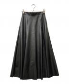 upper hightsアッパーハイツ）の古着「エコレザースカート」｜ブラック