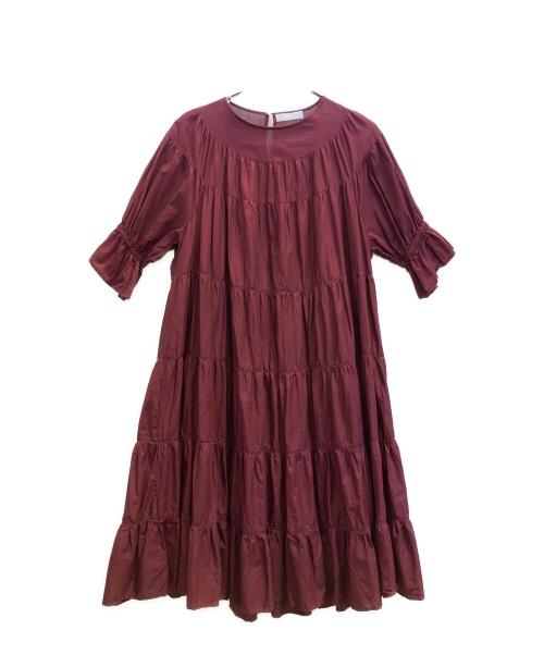 merlette（マーレット）merlette (マーレット) PARADIS ティアードワンピース ワイン サイズ:Ｓの古着・服飾アイテム