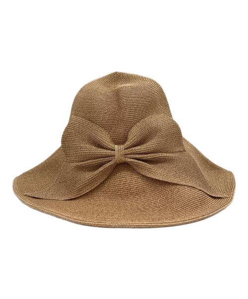 Athena NEW YORK（アシーナニューヨーク）Athena NEW YORK (アシーナニューヨーク) ビッグリボンペーパーハット ナチュラルの古着・服飾アイテム