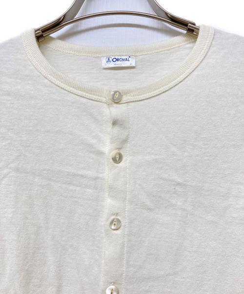 ORCIVAL（オーシバル）ORCIVAL (オーシバル) コットンスラブ天竺 クルーネック カーディガン ホワイト サイズ:2の古着・服飾アイテム