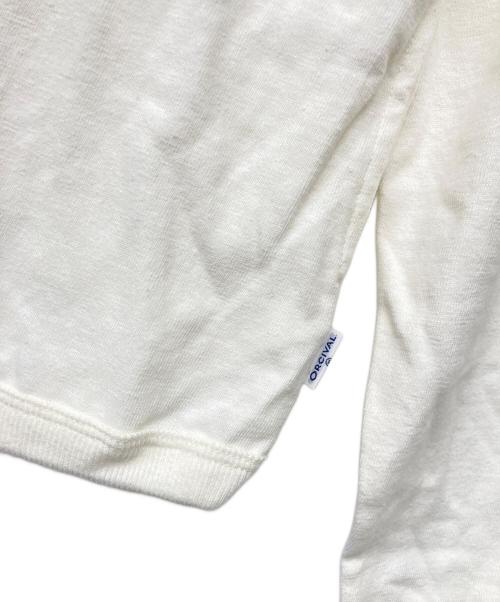 ORCIVAL（オーシバル）ORCIVAL (オーシバル) コットンスラブ天竺 クルーネック カーディガン ホワイト サイズ:2の古着・服飾アイテム