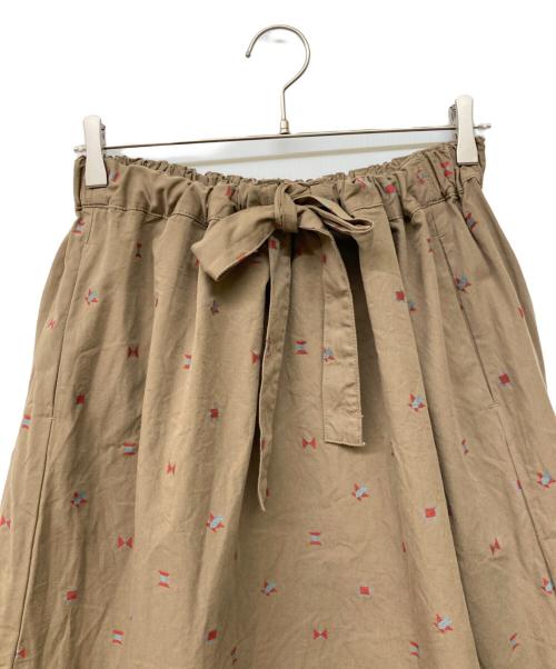homspun（ホームスパン）homspun (ホームスパン) カットジャガード バックギャザースカート ブラウン サイズ:Mの古着・服飾アイテム