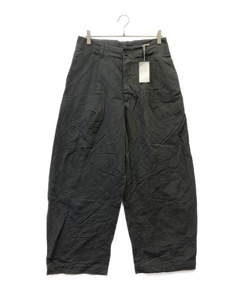 Handwerker（ハンドベーカー）Handwerker (ハンドベーカー) ワイドリネントラウザー ブラック サイズ:Lの古着・服飾アイテム