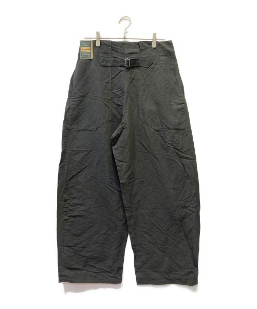 Handwerker（ハンドベーカー）Handwerker (ハンドベーカー) ワイドリネントラウザー ブラック サイズ:Lの古着・服飾アイテム