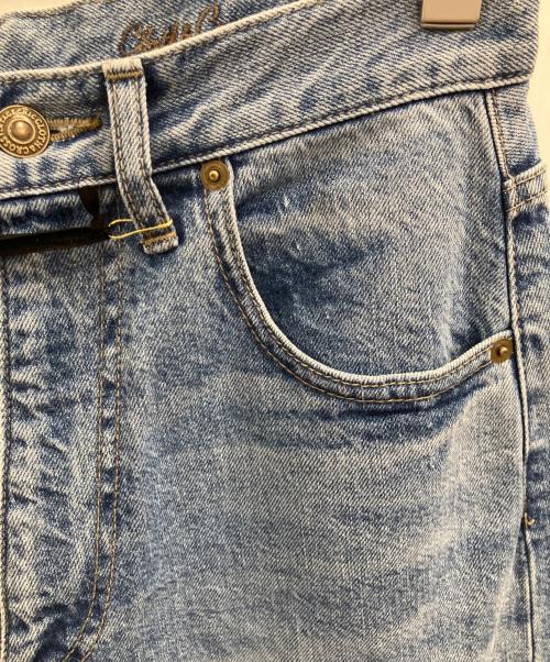 CLOTH&CROSS（クロスアンドクロス）CLOTH&CROSS (クロスアンドクロス) 裾フリンジカーブデニムパンツ ブルー サイズ:Ｓの古着・服飾アイテム