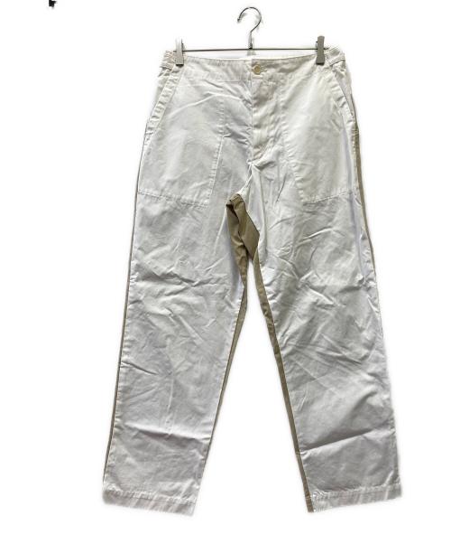 homspun（ホームスパン）homspun (ホームスパン) コットンウェザー前後配色パンツ ホワイト×ベージュ サイズ:Lの古着・服飾アイテム