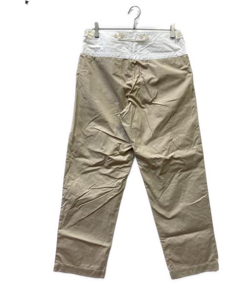 homspun（ホームスパン）homspun (ホームスパン) コットンウェザー前後配色パンツ ホワイト×ベージュ サイズ:Lの古着・服飾アイテム