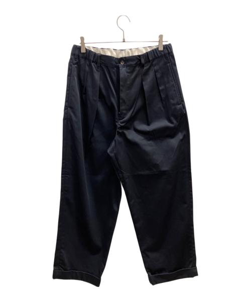 TapWater（タップウォーター）TapWater (タップウォーター) Cotton Chino Tuck Trousers ネイビー サイズ:36の古着・服飾アイテム