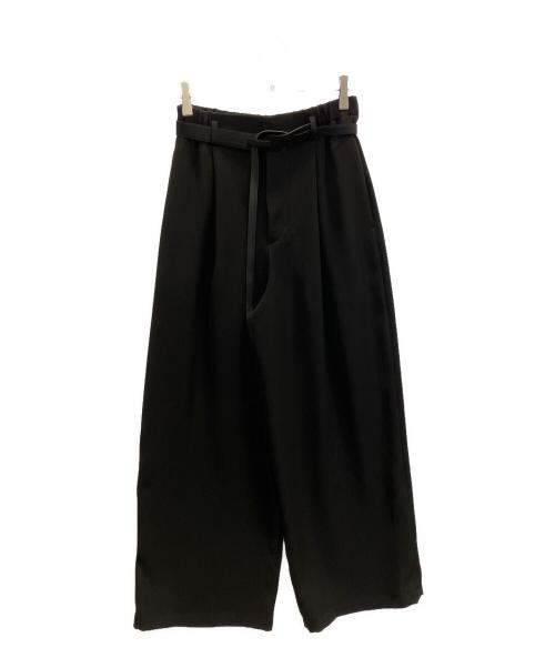 ENFOLD（エンフォルド）ENFOLD (エンフォルド) BELT WIDE-TROUSERS ブラック サイズ:38の古着・服飾アイテム