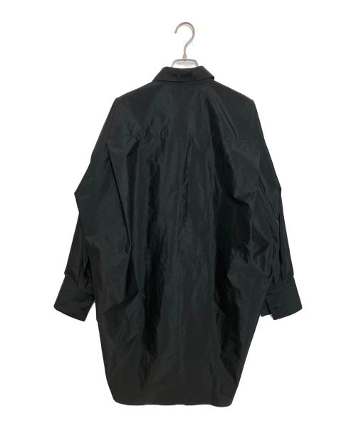 ASTRAET（アストラット）ASTRAET (アストラット) タフタ レギュラーカラー ロングシャツ ブラック サイズ:不明の古着・服飾アイテム