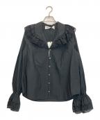 sara mallikaサラマリカ）の古着「VOLUME LACE COLLOR TOP」｜ブラック