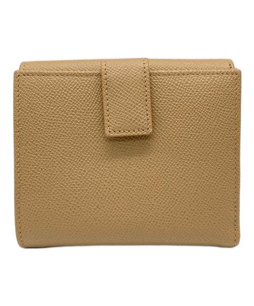 Salvatore Ferragamo（サルヴァトーレ フェラガモ）Salvatore Ferragamo (サルヴァトーレ フェラガモ) ダブルガンチーニ レザーコンパクトウォレット ベージュの古着・服飾アイテム