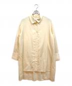 CABANキャバン）の古着「ウールツイル ハイネックロングシャツ」｜オフホワイト