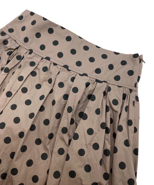 La boutique BonBon（ラブティックボンボン）La boutique BonBon (ラブティックボンボン) ドットジャガードバックレースアップスカート ブラウン サイズ:SPの古着・服飾アイテム