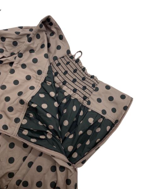 La boutique BonBon（ラブティックボンボン）La boutique BonBon (ラブティックボンボン) ドットジャガードバックレースアップスカート ブラウン サイズ:SPの古着・服飾アイテム