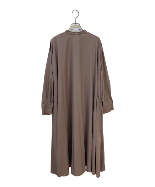 mizuiro-ind（ミズイロインド）mizuiro-ind (ミズイロインド) スタンドカラーフレアシャツワンピース ブラウン サイズ:FREEの古着・服飾アイテム