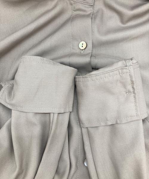 mizuiro-ind（ミズイロインド）mizuiro-ind (ミズイロインド) スタンドカラーフレアシャツワンピース ブラウン サイズ:FREEの古着・服飾アイテム