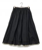 utiliteユティリテ）の古着「裾レースロングフレアスカート」｜ブラック