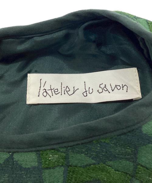 l'atelier du savon（アトリエドゥサボン）l'atelier du savon (アトリエドゥサボン) 刺繍ワンピース グリーン サイズ:Freeの古着・服飾アイテム