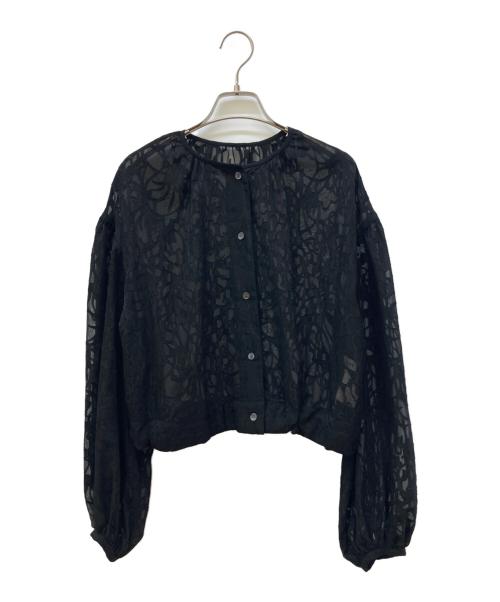 ROPE（ロペ）ROPE (ロペ) フラワーカットジャガードシアーブラウス ブラック サイズ:38の古着・服飾アイテム