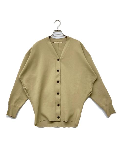 Curensology（カレンソロジー）Curensology (カレンソロジー) コットンブレンドVネックカーディガン ベージュ サイズ:Fの古着・服飾アイテム