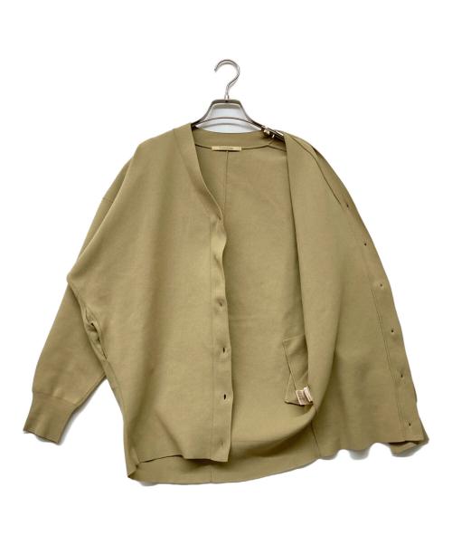 Curensology（カレンソロジー）Curensology (カレンソロジー) コットンブレンドVネックカーディガン ベージュ サイズ:Fの古着・服飾アイテム
