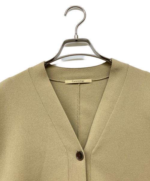 Curensology（カレンソロジー）Curensology (カレンソロジー) コットンブレンドVネックカーディガン ベージュ サイズ:Fの古着・服飾アイテム
