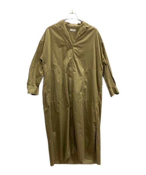 IENA（イエナ）IENA (イエナ) ハイカウントツイル シャツワンピース カーキ サイズ:フリー 未使用品の古着・服飾アイテム