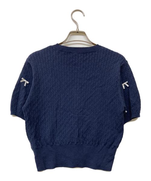 Snidel（スナイデル）Snidel (スナイデル) 24SS ハーフスリーブリボンカーディガン ネイビー サイズ:Freeの古着・服飾アイテム