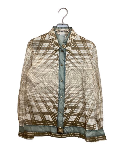 HERMES（エルメス）HERMES (エルメス) メドールボタンシルクシャツ ベージュ サイズ:34の古着・服飾アイテム