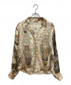 HERMESエルメス）の古着「ジュエリープリントシルクシャツ」｜ベージュ