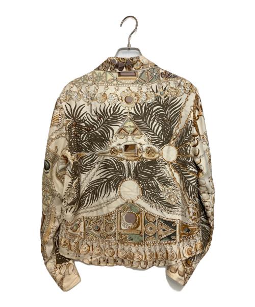 HERMES（エルメス）HERMES (エルメス) ジュエリープリントシルクシャツ ベージュ サイズ:34の古着・服飾アイテム