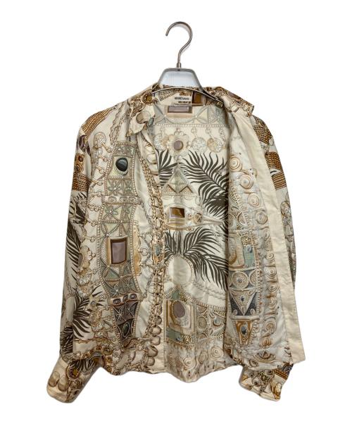 HERMES（エルメス）HERMES (エルメス) ジュエリープリントシルクシャツ ベージュ サイズ:34の古着・服飾アイテム