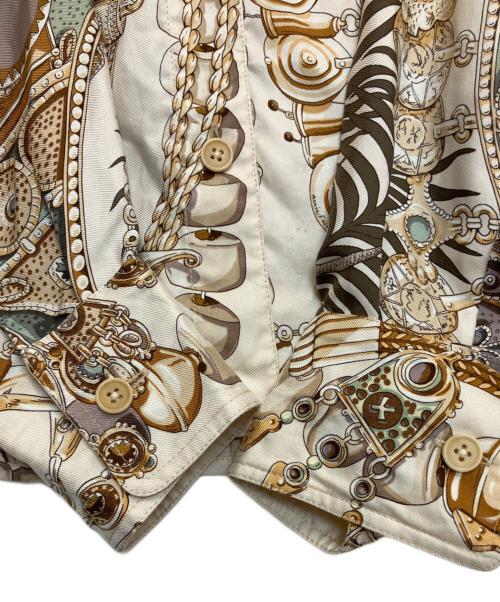 HERMES（エルメス）HERMES (エルメス) ジュエリープリントシルクシャツ ベージュ サイズ:34の古着・服飾アイテム