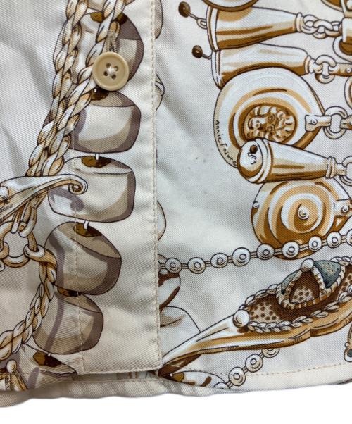 HERMES（エルメス）HERMES (エルメス) ジュエリープリントシルクシャツ ベージュ サイズ:34の古着・服飾アイテム