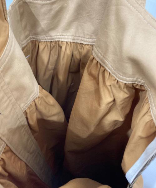 YORI（ヨリ）YORI (ヨリ) コットン チノ ギャザー サロペット ジャンパー スカート ブラウン サイズ:38 未使用品の古着・服飾アイテム