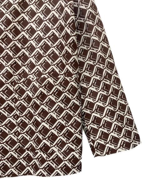 6(ROKU) BEAUTY&YOUTH（ロク ビューティーアンドユース）6(ROKU) BEAUTY&YOUTH (ロク ビューティーアンドユース) SQUARE PRINT SHIRT JACKET ブラウン サイズ:38の古着・服飾アイテム