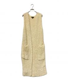 DRAWER（ドゥロワー）の古着「コットン リボンヤーン ロングジレ」｜ベージュ