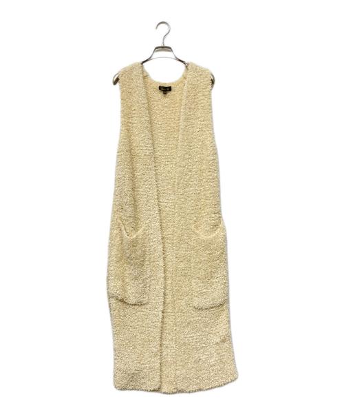 DRAWER（ドゥロワー）DRAWER (ドゥロワー) コットン リボンヤーン ロングジレ ベージュ サイズ:2の古着・服飾アイテム