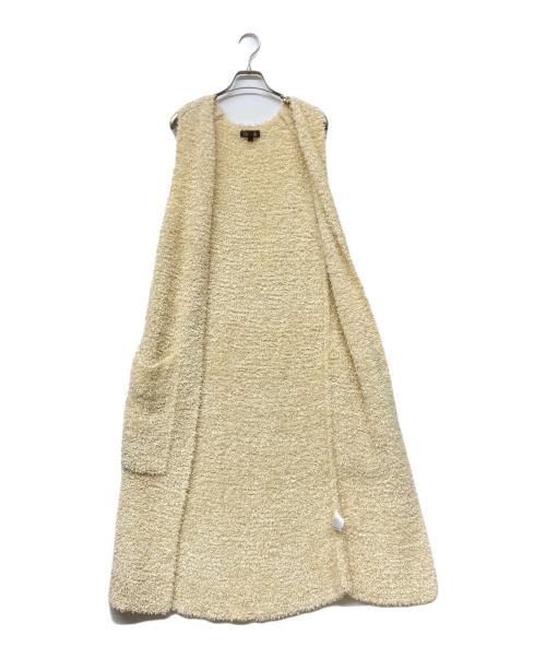 DRAWER（ドゥロワー）DRAWER (ドゥロワー) コットン リボンヤーン ロングジレ ベージュ サイズ:2の古着・服飾アイテム