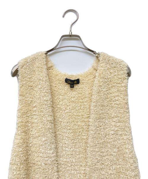 DRAWER（ドゥロワー）DRAWER (ドゥロワー) コットン リボンヤーン ロングジレ ベージュ サイズ:2の古着・服飾アイテム